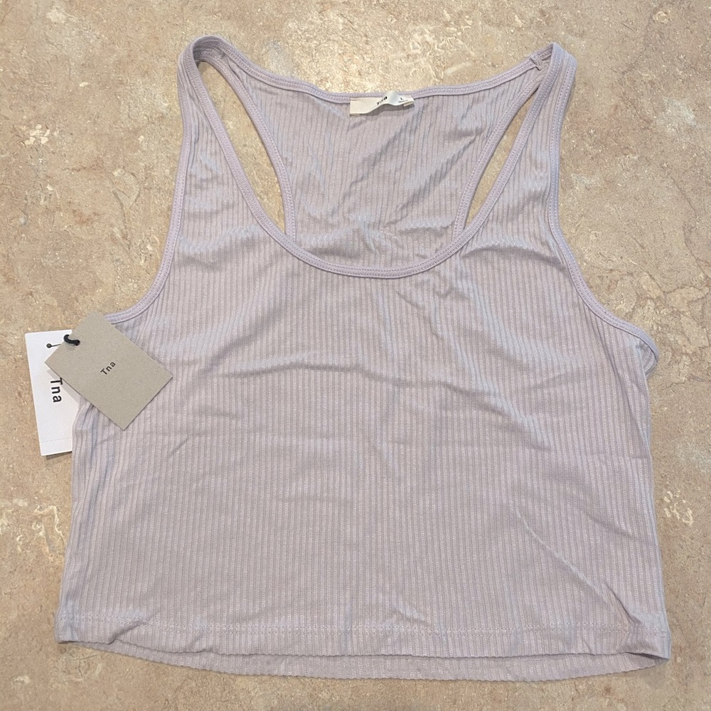 TNA Cropped Freeport tank. Lilac fog. Large NWT